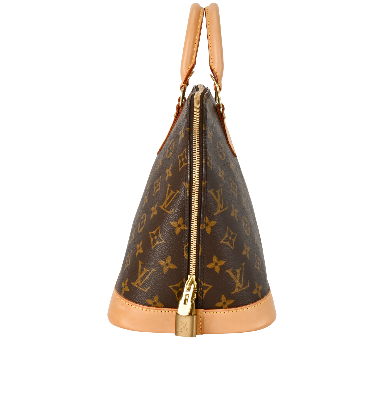 Alma PM, &pound;750, Handbags, Brown, Canvas, Side view